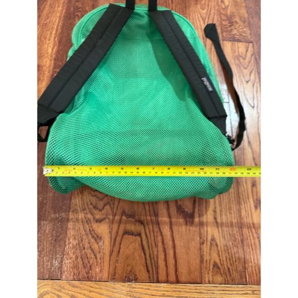 Jansport Green Mesh Backpack w/ Black Straps See Through Bookbag Beachbag - Picture 6 of 9
